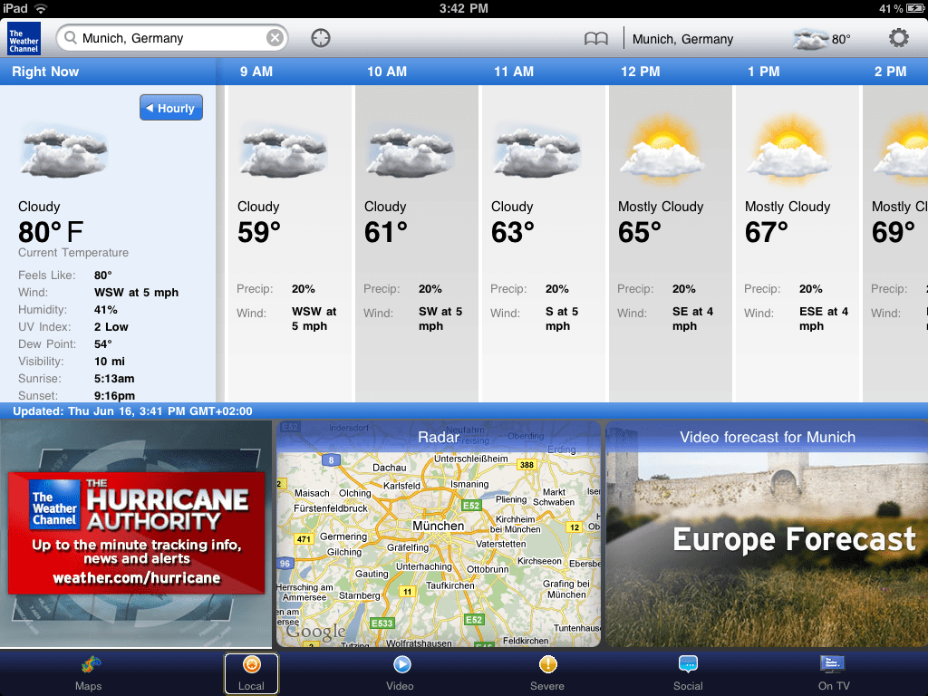 The weather channel app